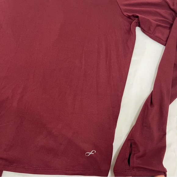 Freely Back Draw Shirring Ruched Long Sleeve Burgundy Top Size XL - Picture 9 of 12